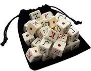 Cyber-Deals Spanish Poker Dice Ivory with Black Velvet Storage Pouch
