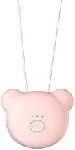 PULUZ Portable Wearable Necklace Air Purifier, Personal Air Freshener, Mini Bear Style Neck Formaldehyde Negative Ion PM2.5 Removal Air Purifier for Kids (Pink)