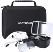 Magnifying Glasses with Light, Head Mount Magnifier with 5 Lenses, Headband, Sto