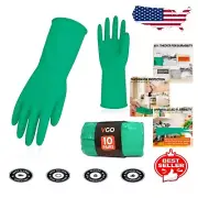 Comfortable 10-Pairs Heat & Cold Resistant Long Sleeve Cleaning Gloves, Size L