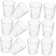 Vaguelly 12pcs Set Clear Glass Shot Glasses for Communion Elegant Mini Drinkware with Polished Finish for Whiskey Tasting and Wine Parties High Transparency and Design