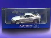 *RARE* Autoart 1/18 NISSAN SKYLINE GT-R R34 V SPEC II JDM Silver