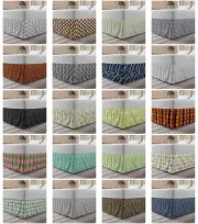 Ambesonne Dreamy Abstract Bedskirt Elastic Wrap Around Skirt Gathered Design