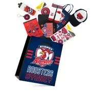 NRL Sydney Roosters Showbag 24 w/ Duffle Bag/Cap/Drink Bottle/Notebook/Socks