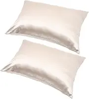 GLSTOY 2pcs Skin Friendly Polyester Pillow Covers Cooling Effect Soft Gentle Design for Comfortable Sleep Elegant Color Pillowcases for Bedroom Decoration