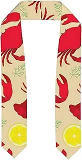[EdWal] 2025 Lobster and Crab Print Graduation Stole for Graduation Unisex Adult