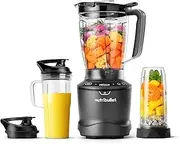 [NutriBullet] SmartSense Blender Combo, 5-speed blender, 1400 Watt Gunmetal Gray