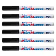 12PK Artline 440 Permanent Paint Marker 1.2mm Bullet Nib Fade Proof Pen Black