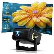 Projector with WiFi and Bluetooth, 360° Rotation Smart Projector 1080P Support