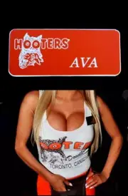 Hooters Uniform Ava Name Tag Pin Back Dress Up Role Play Halloween Costume Extra