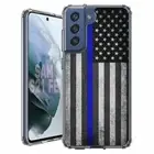 For Samsung Galaxy S20 S21 S23 S24 FE 5g TPU Case+Glass(Blue US Flag)
