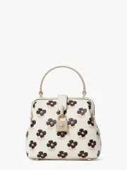 remedy block print floral small top-handle bag