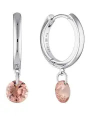 [Georgini] Mirage Alice Morganite Cubic Zirconia Droplet Earrings in Silver