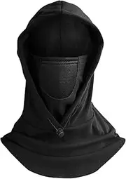 Novbvia Warm One-Piece Mask, Hat and Scarf for Men and Women with Adjustable Drawstring, Ideal for Cycling, Hiking, Running and Motorbike Riding Black