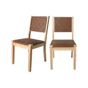 Levede 2x Beech Wood Accent Dining Chairs