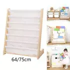 Children Book Rack Storage,Kids Sling Bookshelf, Classroom Book Holder,Wooden