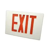 Aluminum LED Exit Sign w/Battery Back Up Red Double Sided - 100V-277V