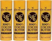 Cococare"The Yellow Stick" 100% Cocoa Butter 1 oz (Quantity of 4)