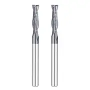 2Pcs 2 Flute End Mill 1/4'' Carbide Square End Mill Upcut Spiral CNC Router Bits