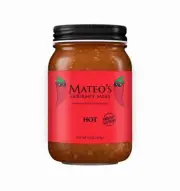 Mateo's Gourmet All Natural Salsa, Hot Heat 16oz Jar