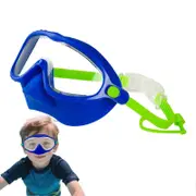 Kinder swimming goggles with nose protection, antifog sealing comfort adjustment dark blue