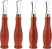 UOOU 4 PCS Leather Edge Creaser,1.0/1.5/2.0/2.5mm Professional Leather Tool,Edge Creaser Stainless Steel Red Wood Handle Tool for Beginners DIY Leather Craft