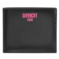 在飛比找PChome24h購物優惠-Givenchy 紀梵希經典LOGO印花小牛皮八卡短夾.黑