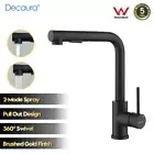 Decaura WELS Pull-out Kitchen Mixer tap 2-Mode 360° Swivel Sink Faucet Black