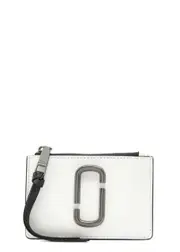 Marc Jacobs The Snapshot Colour-blocked Leather Wallet - White And Black ONE SIZE