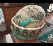 RARE ANCIENT EGYPTIAN Anubis and Ramses II Hunting Jewelary Box Old Pharoh