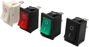 KLVN KCD1-101 MRS-101 2 pins on Off Snap-in Rocker Switch Mini Switch 21x15mm 6A250VAC 10A 125VAC(Green)