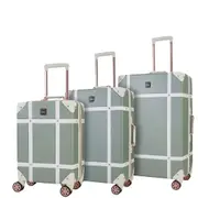 Rock Vintage 3 Piece Hardsided Luggage Set - Sage Green