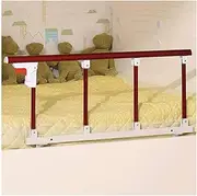 Bed Rail Foldable Safety Side Guard Elderly Adults Assist Handle Handicap Bed Railing Hospital Grip Bumper Bar for Single Bed Double Bed (Color:Red Wood Grain, Size:12cm)