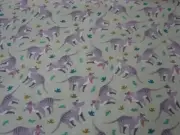 Tassie Tiger Sage Green Flannelette Cotton Fitted Cot Sheet Handmade