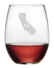 Susquehanna Glass "California" Set of 4 Stemless Wine Glasses