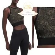 Andrea Top By Wolford M Hunter Black Sporty Elastic Shirt Yoga Sports