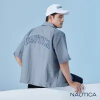 在飛比找Yahoo奇摩購物中心優惠-Nautica 男裝 休閒時尚抗撕裂短袖襯衫-灰色