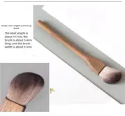 Grape Color Angled Contouring Brush Walnut Wood Makeup Brush Set - Powder, Blush