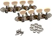 Perfeclan Guitar Tuning Pegs Mandolin Tuners 4 Left and 4 Right Lightweight Professional Musical Instrument Parts for 8 String Guitars, Silver