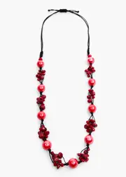 [Taking Shape] Taking Shape Crystal & Ball Necklace in RED - Women's Accessories Red