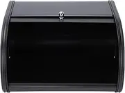 Bread Box with Roll Top Lid Iron Bread Box Storage for Kitchen Counter Dry Food Bread Loaf Dinner Rolls Pastries Container