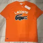 Lacoste Men's Big Croc T-Shirt Orange Navy Blue White New