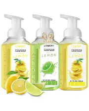 Lovery Set of 3 Foaming Hand Soaps in Fresh Lemon, Lemon Lime & Lemon Basil