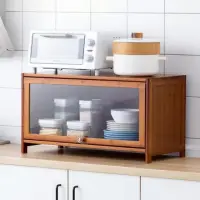 在飛比找momo購物網優惠-【AOTTO】透明可視上掀多功能碗盤收納廚房櫃-單層(置物櫃