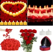Artificial Roses/ Petals/ Ring Box / LED Candles Romantic Night Propose Set USA