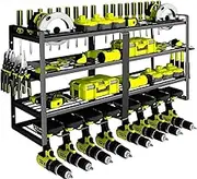 YESMRO Garage Tool Storage Rack, 8 Drill Holder Metal Heavy Duty Tool Storage Rack, Tool Shelf with Pliers Hammer Rack for Tool Room, Workshop, Garage (Power Tool Organizer)