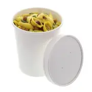 32 oz Disposable White Paper Soup Containers NO LIDS