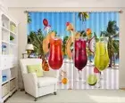 3D Fruit Beach 5 Blockout Photo Curtain Print Curtains Drapes Fabric Window AU