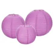 6Pcs 6"8 "12" Purple Paper Lanterns Decorative Round Hanging Ball Lantern