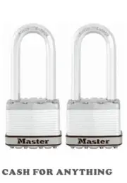 MASTER LOCK MAGNUM 64mm X 24mm SS LAMINATED PADLOCK ~ 2 PACK